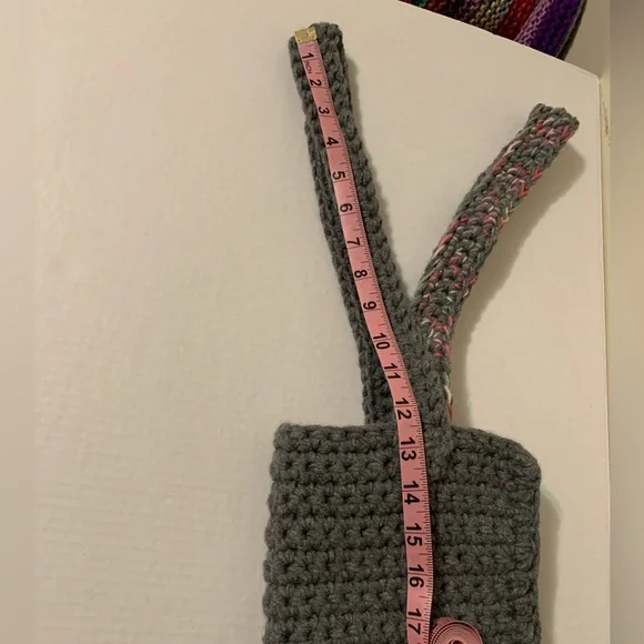 Shoulder Bag solid gray on one side mix Gray and pink on the other side - Picture 16 of 16